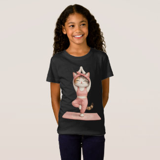 Camiseta de gato de yoga lindo