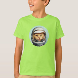 Camiseta de gato del espacio retro