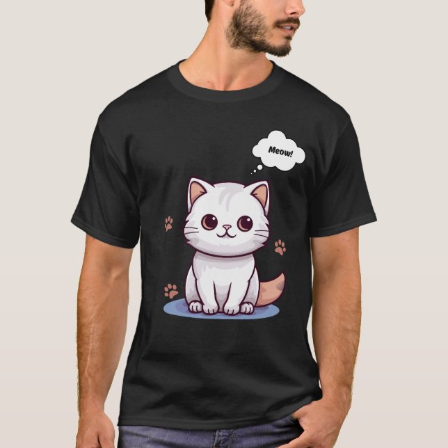 Camiseta de gato divertida, camisa de gato, camise (Anverso)