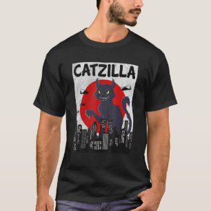 Camiseta de gato divertida de Catzilla, camiseta d