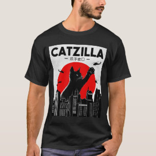 Camiseta de gato divertida de Catzilla, camiseta d