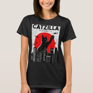 Camiseta de gato divertida de Catzilla, camiseta d