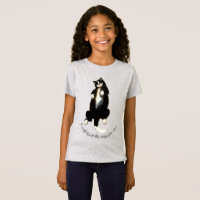 Camiseta de gato dormido blanco y negro