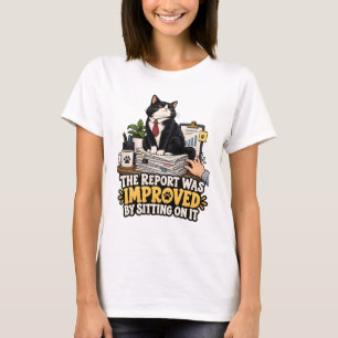 Camiseta de gato - El informe fue mejorado al sent
