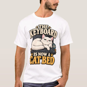 Camiseta de gato - El teclado ahora es una cama de