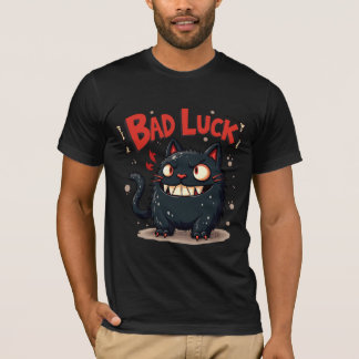Camiseta de gato enojado mala suerte