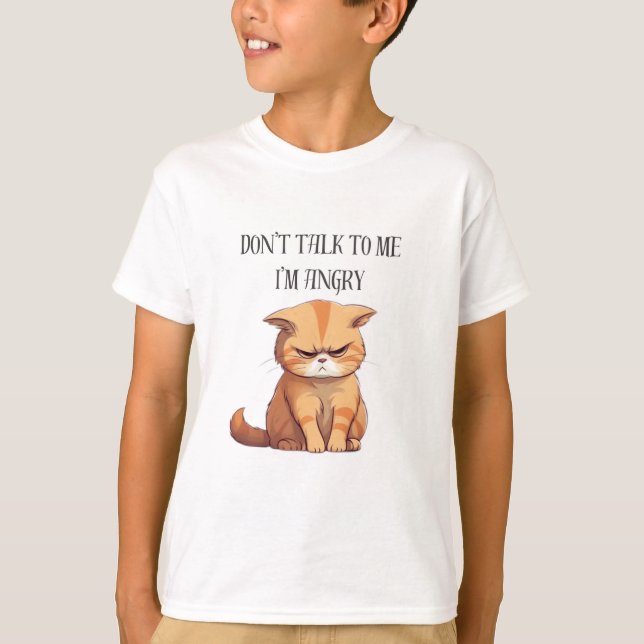 Camiseta de gato enojado (no me hables, estoy enoj (Anverso)
