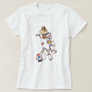 Camiseta de gato espacial