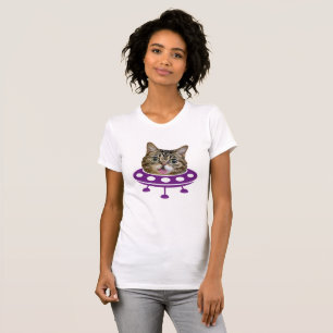 Camiseta de gato espacial