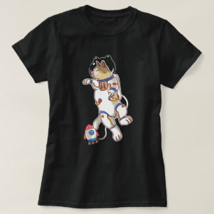 Camiseta de gato espacial