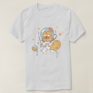 Camiseta de gato espacial