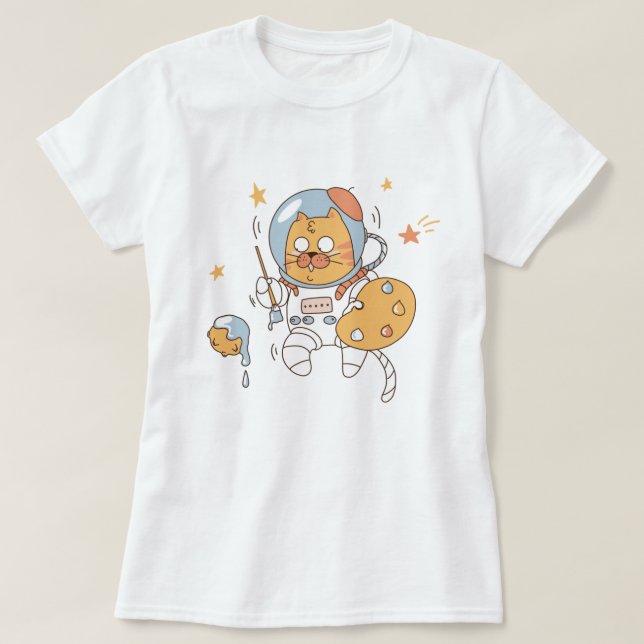 Camiseta de gato espacial (Diseño del anverso)