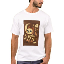 Camiseta de gato esqueleto espeluznante y fantasma