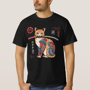 Camiseta de gato estilizada con Naranja tabby con 
