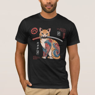 Camiseta de gato estilizada con Naranja tabby con 