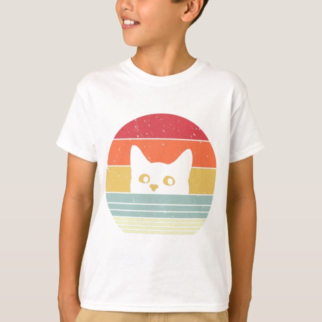 Camiseta de gato. Estilo retro  (Anverso)