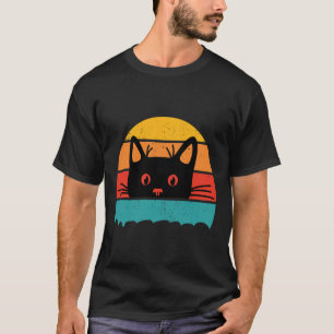 Camiseta de gato. Estilo retro E