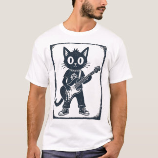 Camiseta de gato estrella de rock, camiseta vintag