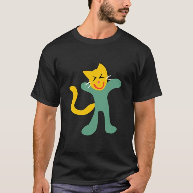 Camiseta de gato feliz (Anverso)