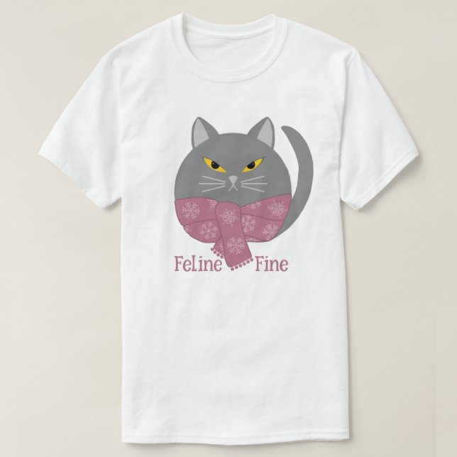Camiseta de gato "fina felina" de animal lindo (Diseño del anverso)