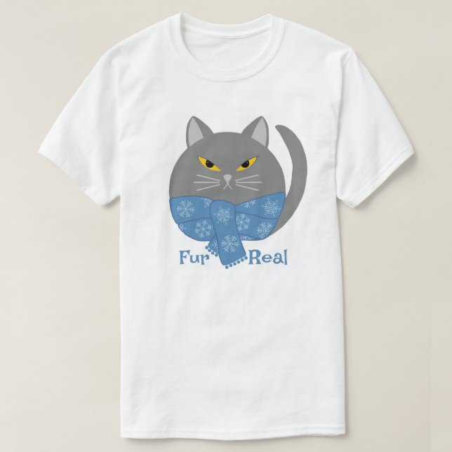 Camiseta de gato 'Fur Real' de animal lindo (Diseño del anverso)