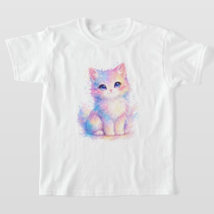 Camiseta de gato galaxia pastel linda