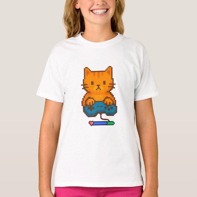 Camiseta de gato gamer (Anverso)