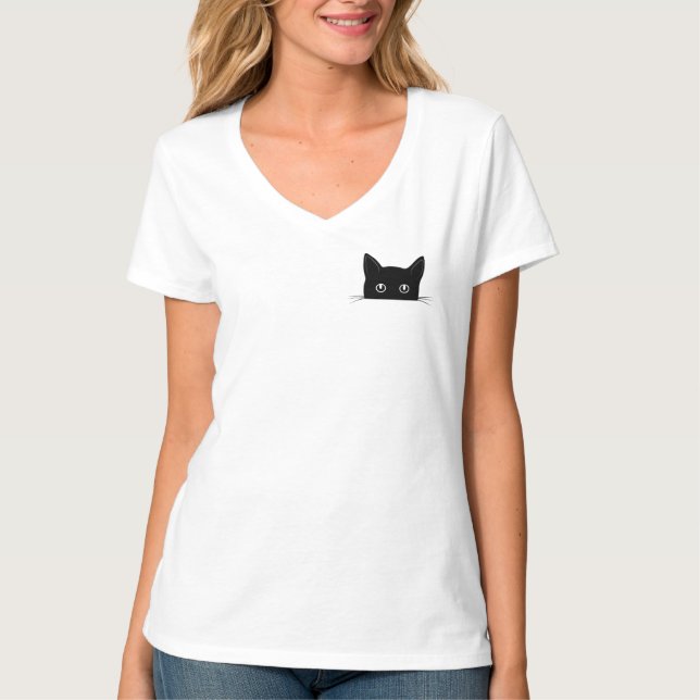 Camiseta de gato, gato escondido en camiseta de bo (Anverso)
