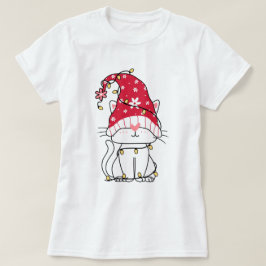 Camiseta de gato gnomo lindo