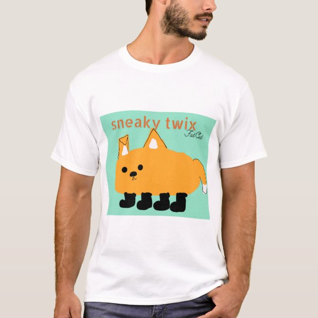 Camiseta de gato gorda de raspado para hombres (Anverso)