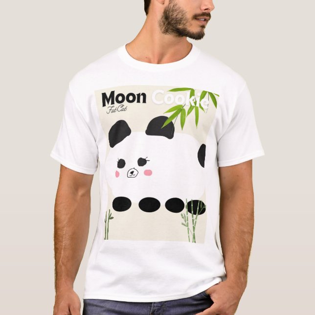 Camiseta de gato gordo de la galleta de la luna de (Anverso)