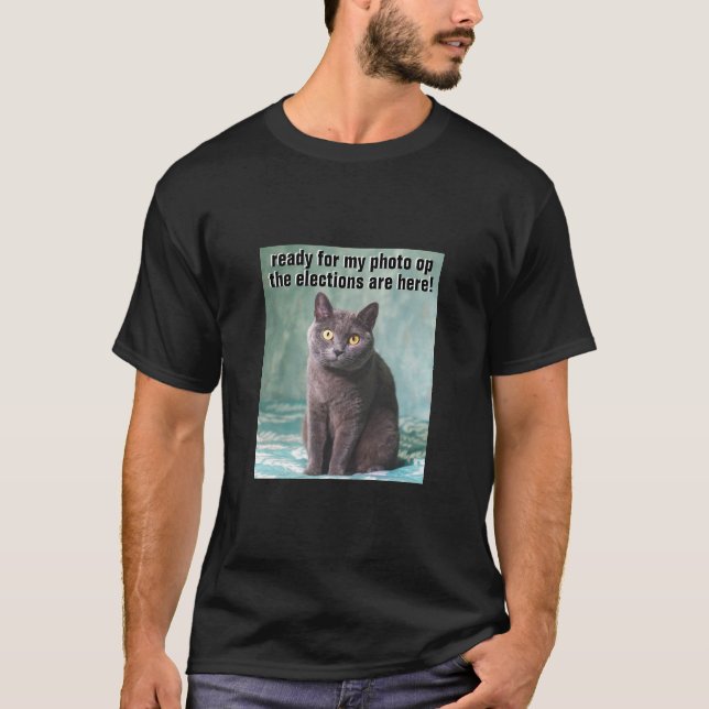 Camiseta de gato gordo (oscura) (Anverso)