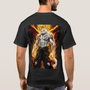 Camiseta de Gato Guerrero Anime Super Saiyan Épico