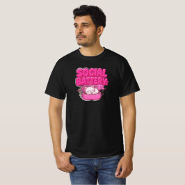 Camiseta de gato introvertido divertida con baterí