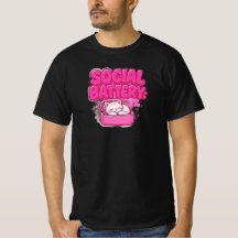 Camiseta de gato introvertido divertida con baterí