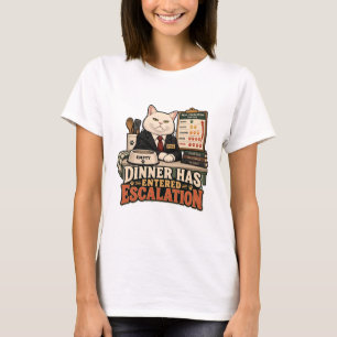 Camiseta de gato - La cena ha entrado en escalada