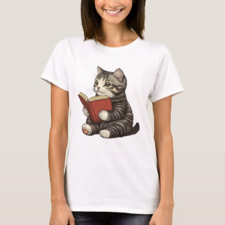 Camiseta de gato leyendo, camiseta de amante de ga