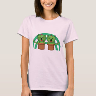 Camiseta de gato lindo kawaii planta de cactus mas