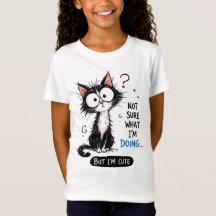 Camiseta de gato lindo 'No estoy seguro de lo que 