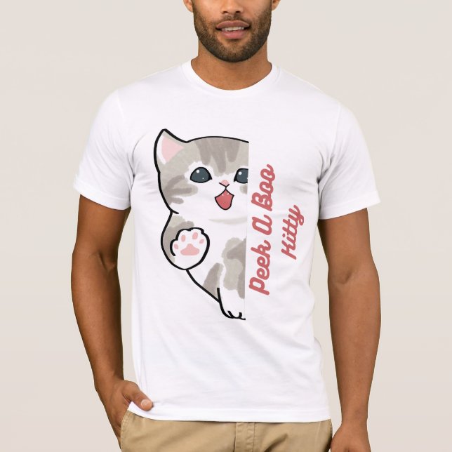 Camiseta de gato lindo Peek A Boo Kitty (Anverso)