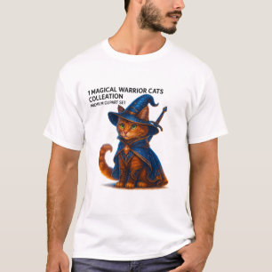 Camiseta de Gato Mago – Guerrero Mágico Gato en Az