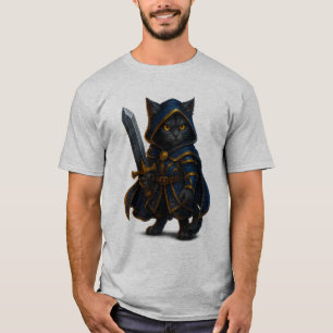 Camiseta de gato mago místico – Fantasía con capa