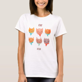 Camiseta de gato maullar linda minimalista para am