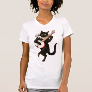 Camiseta de gato musical de época