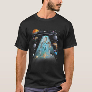 Camiseta de gato nadando en la galaxia Gatos ast