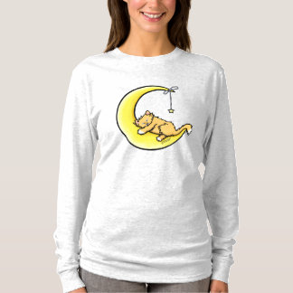 Camiseta de gato Naranja de amor lunar