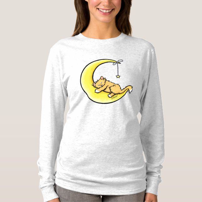 Camiseta de gato Naranja de amor lunar (Anverso)