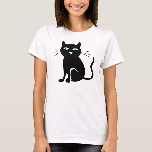 Camiseta de gato negro (Anverso)