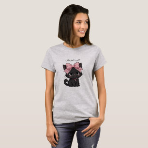 Camiseta de gato negro coqueta Soy solo una chica