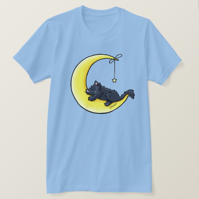 Camiseta de gato negro de amor lunar (Anverso del diseño)
